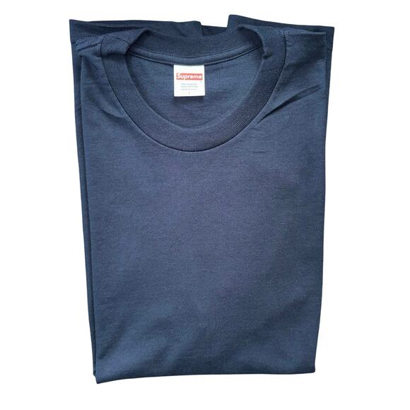 Supreme Men’s SS Tee Pre-Shrunk Cotton‎ Navy Blue Size Large - Picture 1 of 2